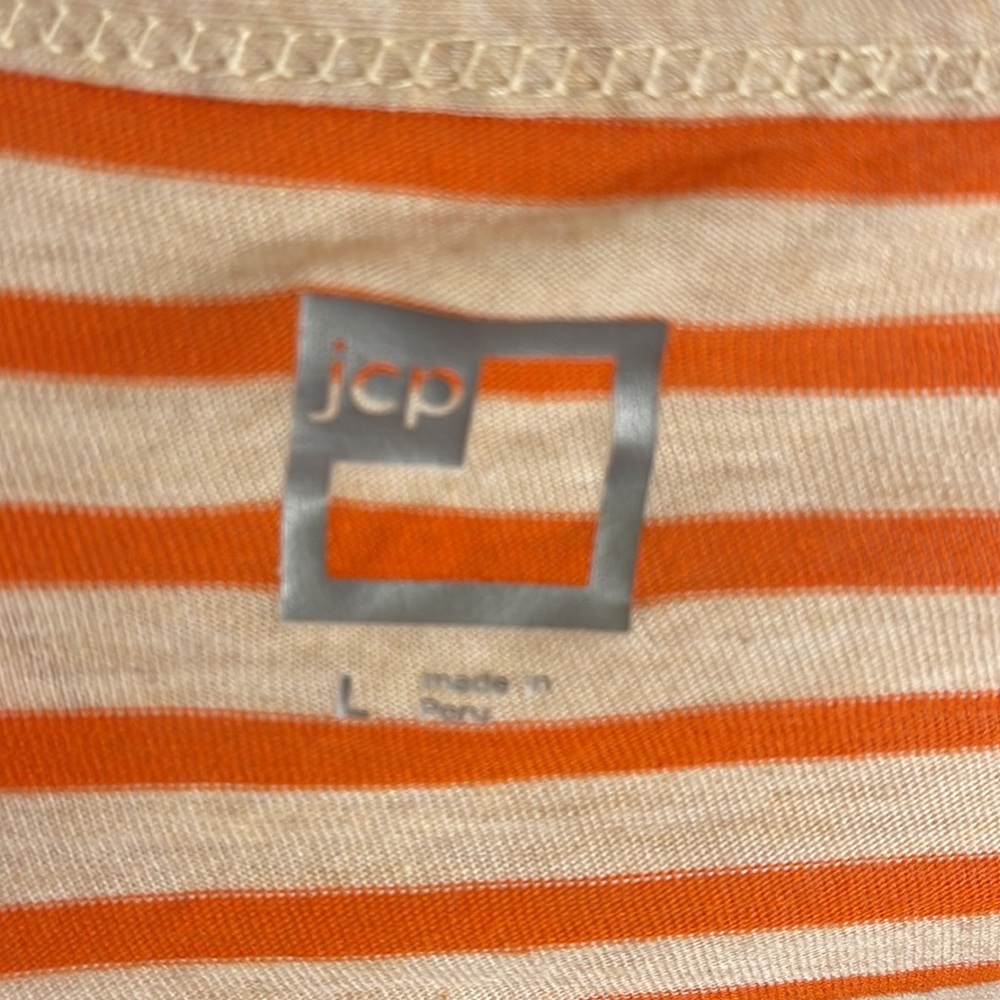 JCPenney Cardigan Size L Color Orange Cream - Picture 4 of 7